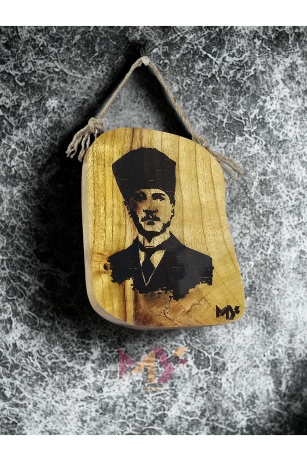İğde Ağacına İşleme Atatürk Portresi, Dekoratif El İşçiliği Ahşap Tablo