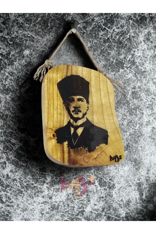 İğde Ağacına İşleme Atatürk Portresi, Dekoratif El İşçiliği Ahşap Tablo