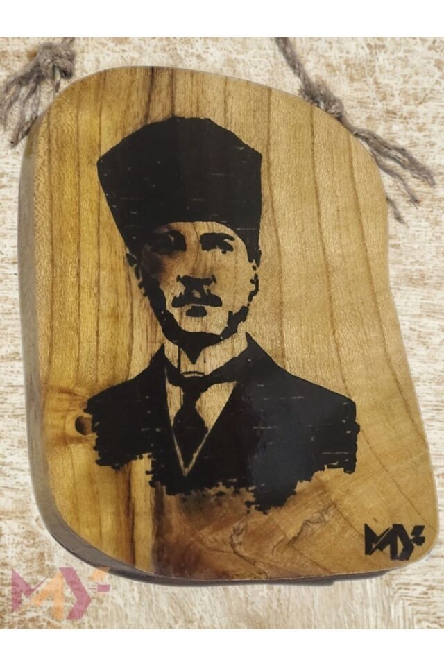 İğde Ağacına İşleme Atatürk Portresi, Dekoratif El İşçiliği Ahşap Tablo