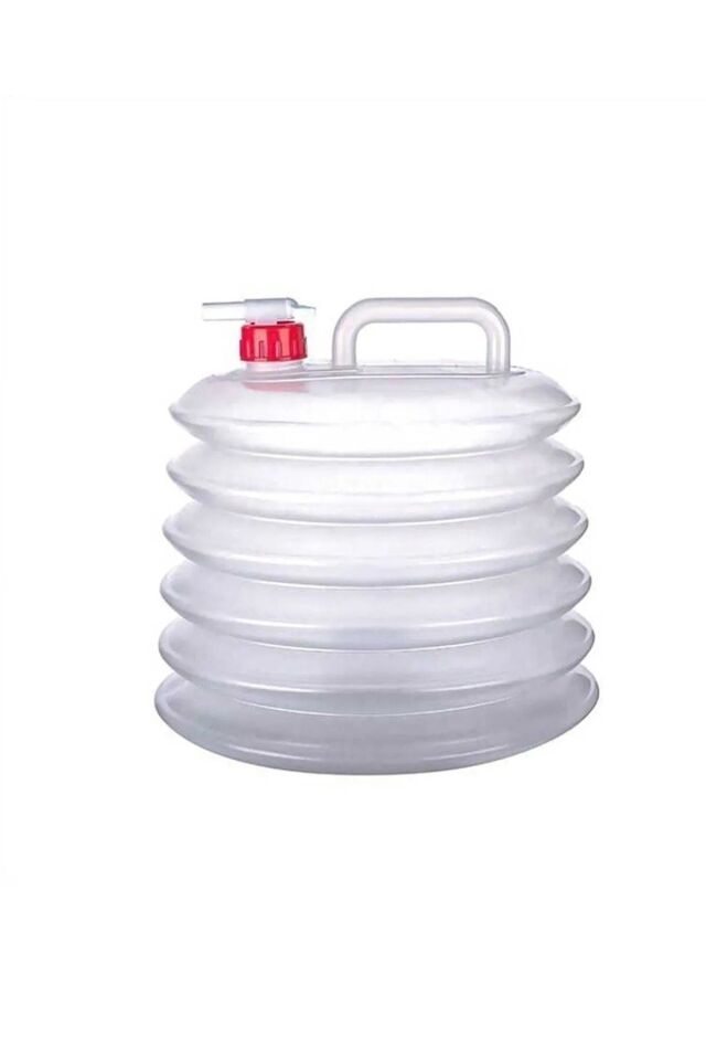 10 Litre Hacimli Katlanıp Küçülen Akordiyon Bidon, Kamp Piknik Su Bidonu Portatif