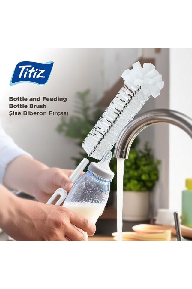 Biberon Şişe Kavanoz Temizleme Fırçası, Çok Amaçlı Bulaşık Sopası TP-152