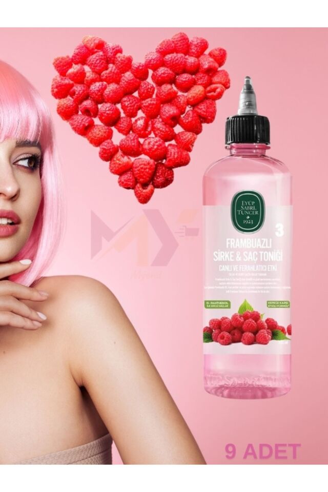 9 Adet Frambuaz & Sirke Saç Bakım Toniği, Canlı ve Ferahlatıcı Etki 500 ml