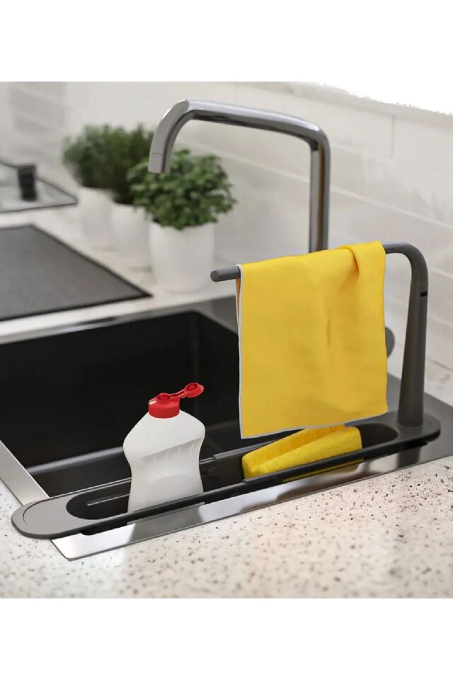 Teleskopik Lavabo Organizatörü, Ayarlanabilir Mutfak ve Banyo Lavabo Organizatörü 28x43cm