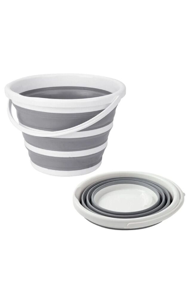 3'lü Set Katlanır Bebek Küvet Seti Bebek Banyo Küveti 50 Litre Katlanır Kova 12,8 Litre Maşrapa Set