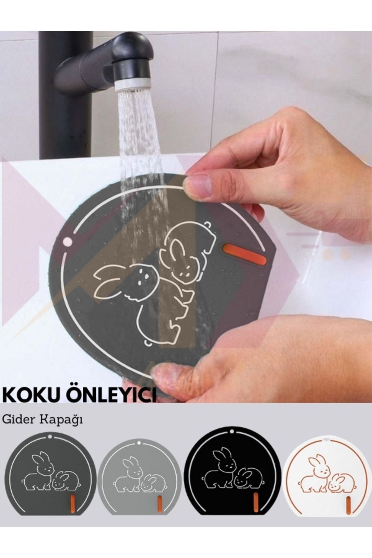 Koku Giderici Önleyici Lavabo Gider Kapağı, Kokulu Yıkanabilir Gider Matı