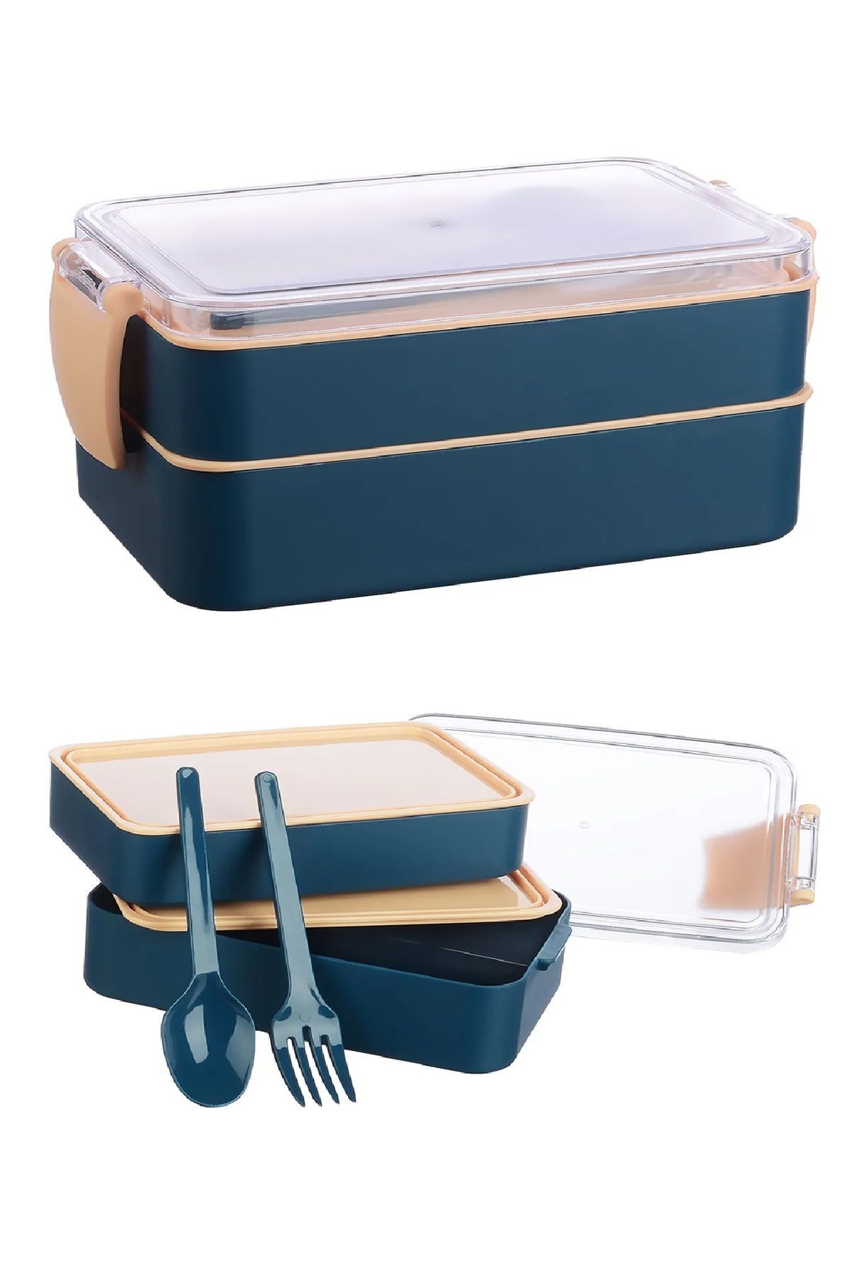 Mavi Fely 900 ml Beslenme Kabı Seti & Saklama Kabı & Lunch Box Beslenme Kutusu Yeni Nesil Sefer Tası