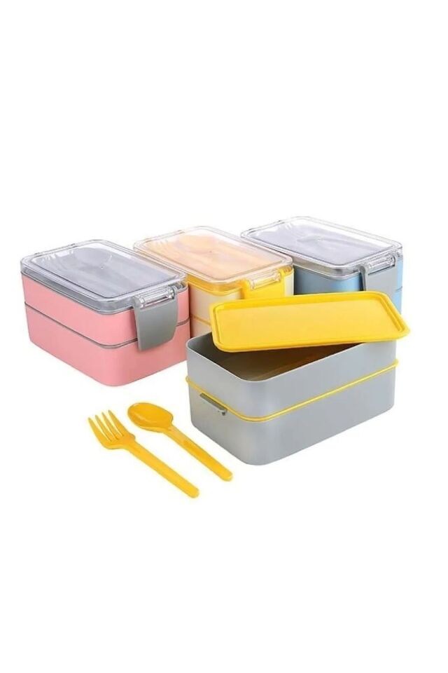 Yeşil Fely 900 ml Beslenme Kabı Seti Saklama Kabı & Lunch Box Beslenme Kutusu Yeni Nesil Sefer Tası