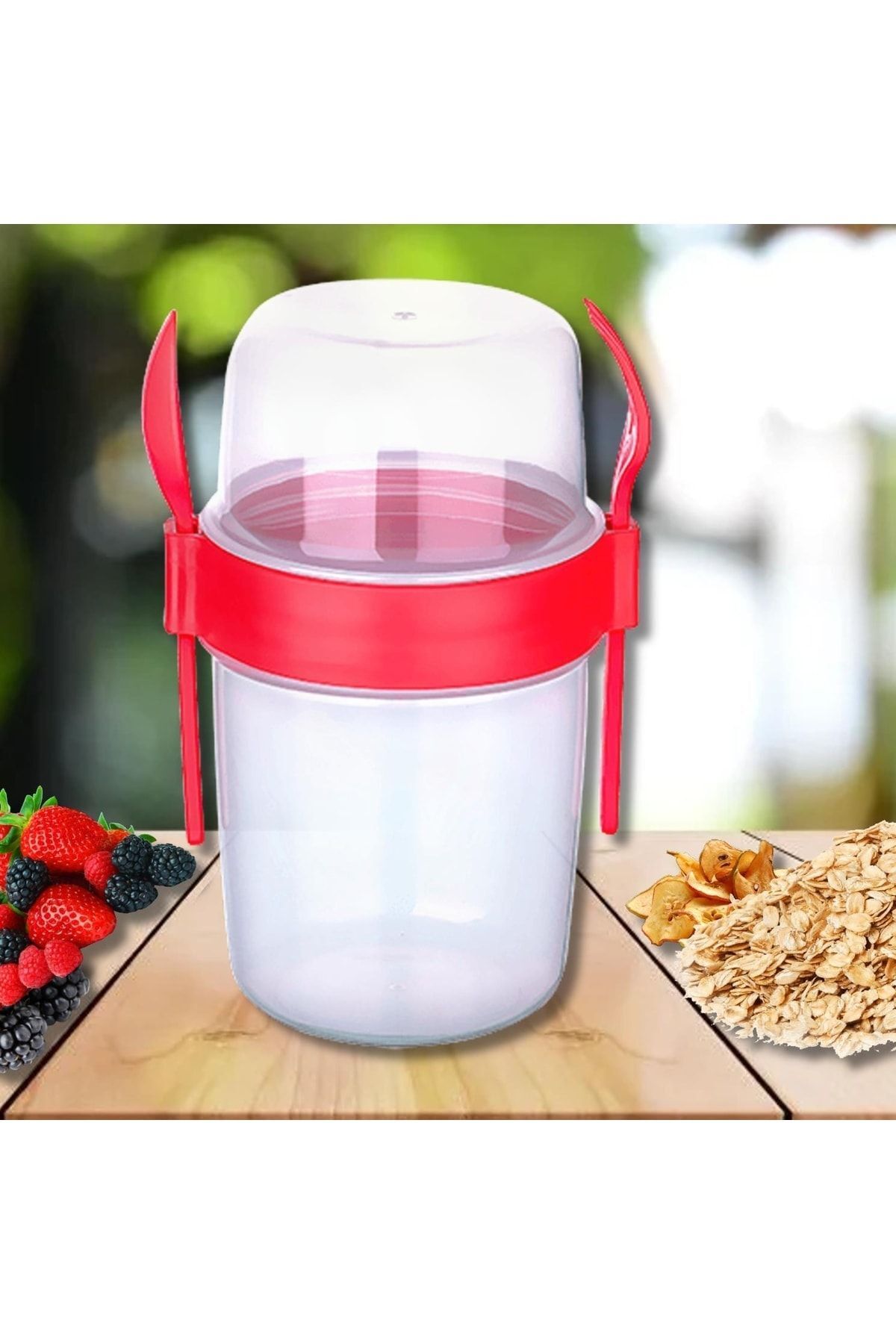 Titiz Take'n Go Büyük Boy Müsli Kabı 1100 ml Ap-9453 Kırmızı