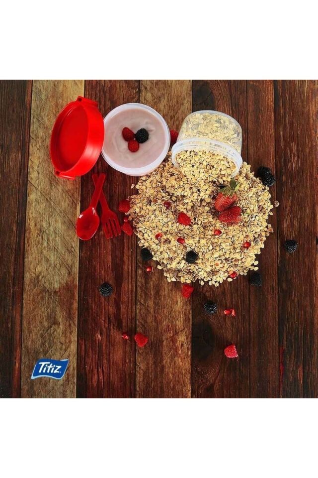 Titiz Take'n Go Büyük Boy Müsli Kabı 1100 ml Ap-9453 Kırmızı