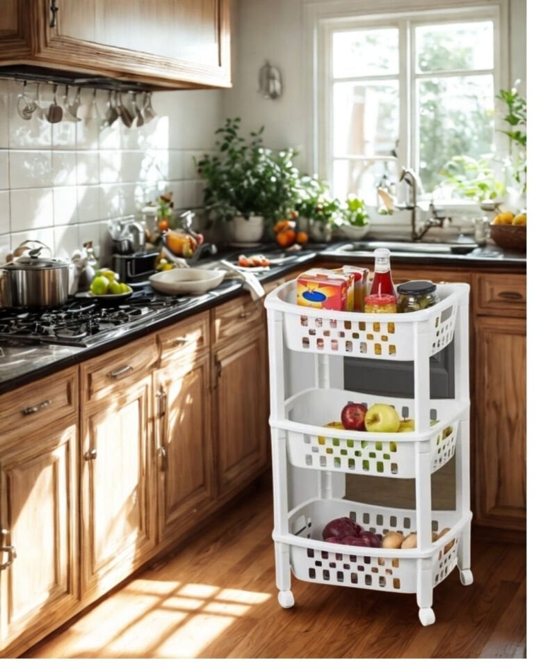 3 Katlı Sepet Mutfak Organizer Org-78