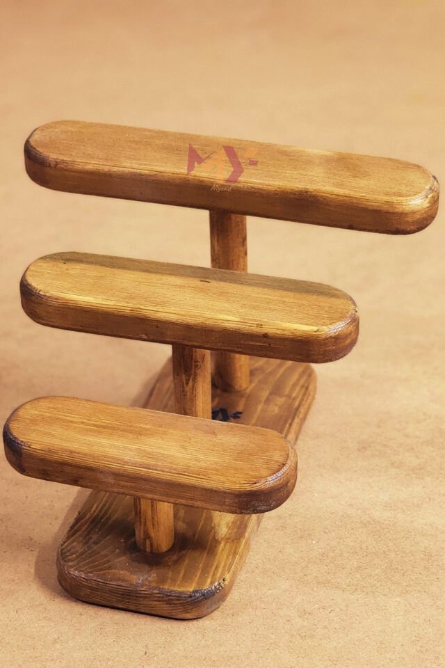 El Yapımı Ahşap Takı Standı & Saat, Bileklik, Kolye, Yüzük Organizeri