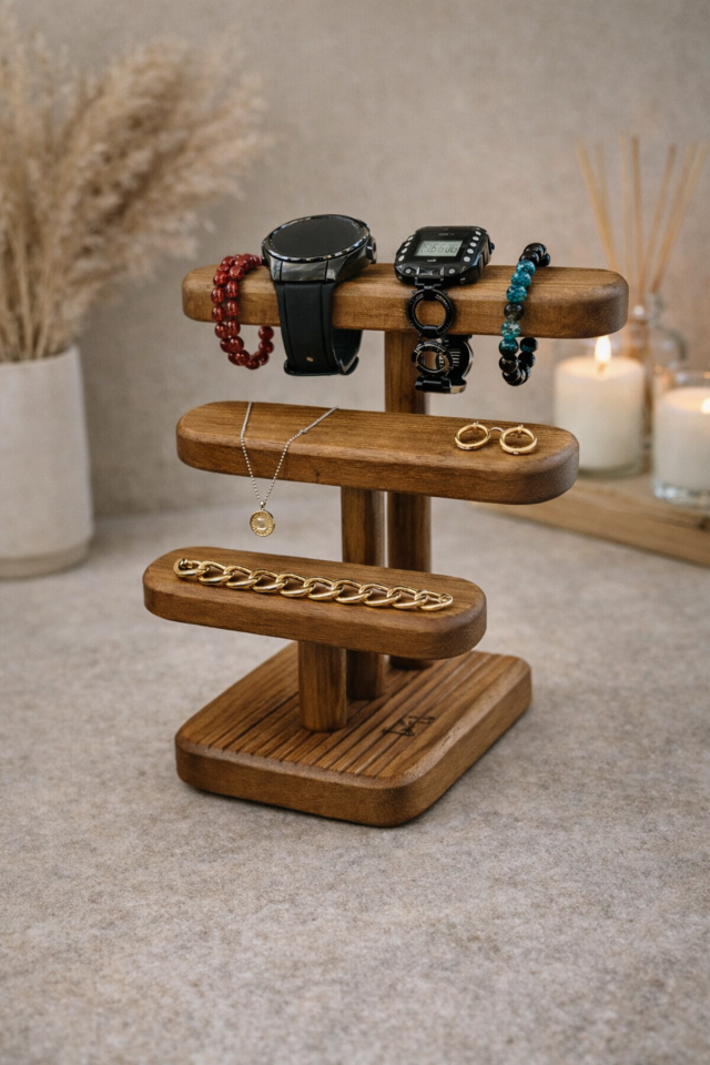 Ahşap Takı Saat Standı