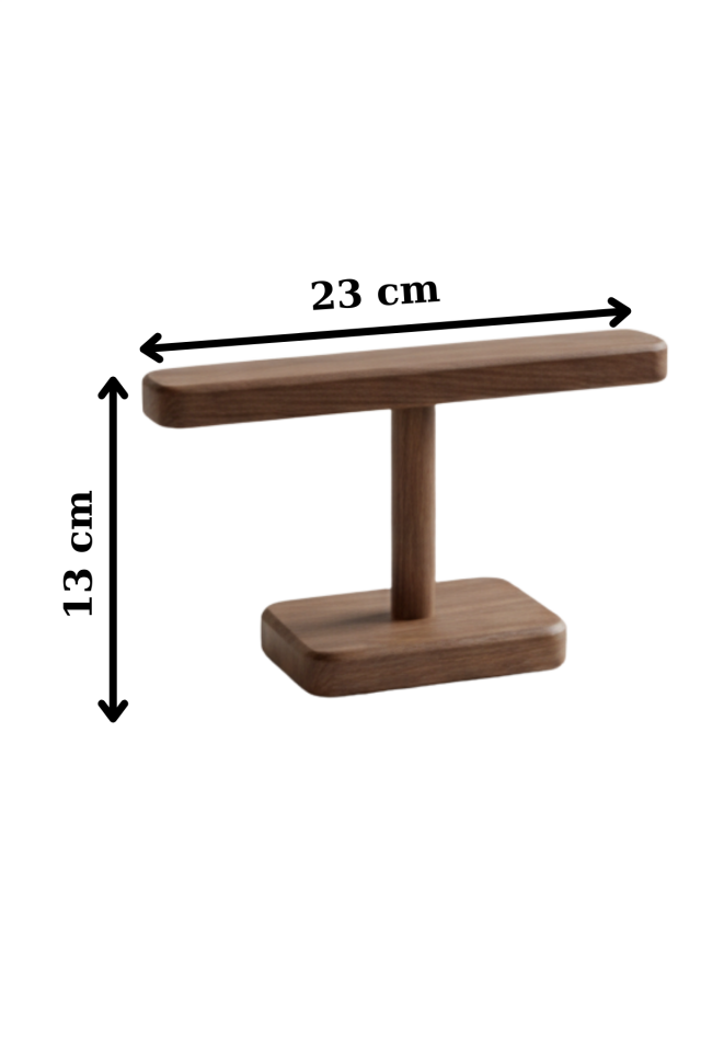 Doğal Ahşap El Yapımı Tekli Takı Standı, Saat Organizeri Kolye Küpe Yüzük Bileklik Düzenleyici