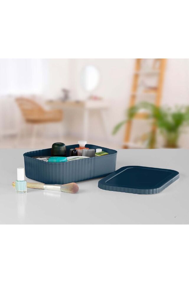 4 Adet Çok Amaçlı Kapaklı Mini Box Mutfak Banyo Makyaj Saklama Kutusu Mini Kutu 3 Litre