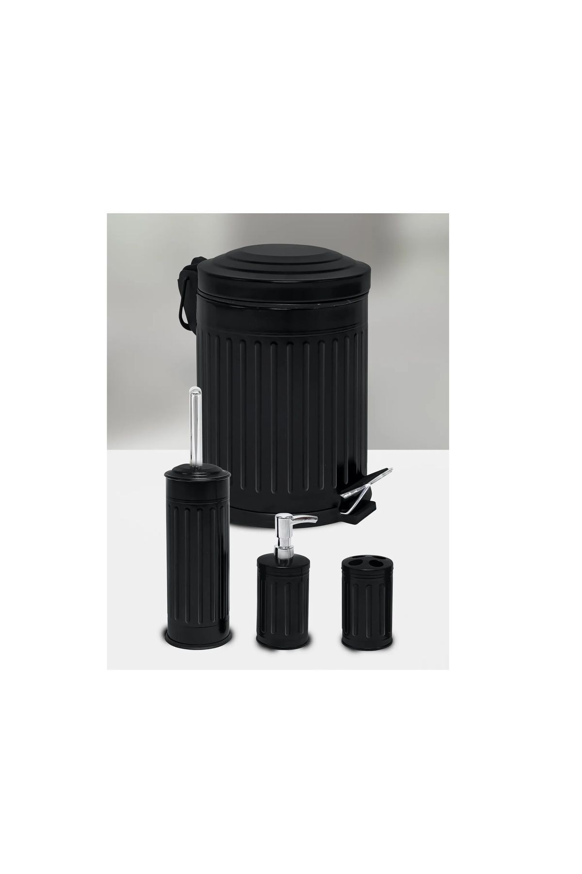 Tuvalet Banyo Mutfak Balkon Nostalji Siyah 5 Litre Çöp Kovası Emayhome EH-614 02
