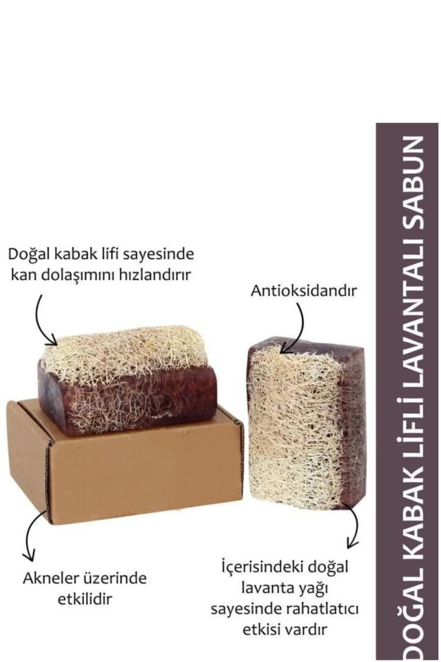 Dükkanönü Kabak Lifli Lavantalı Sabun Banyo Sabunlu Lif 100 Gr