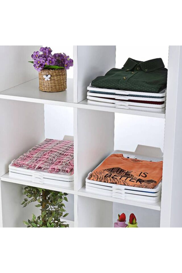 4 Adet Dolap İçi T-Shirt Düzenleyici, T-Shirt Gömlek Bluz Düzenleme Aparatı