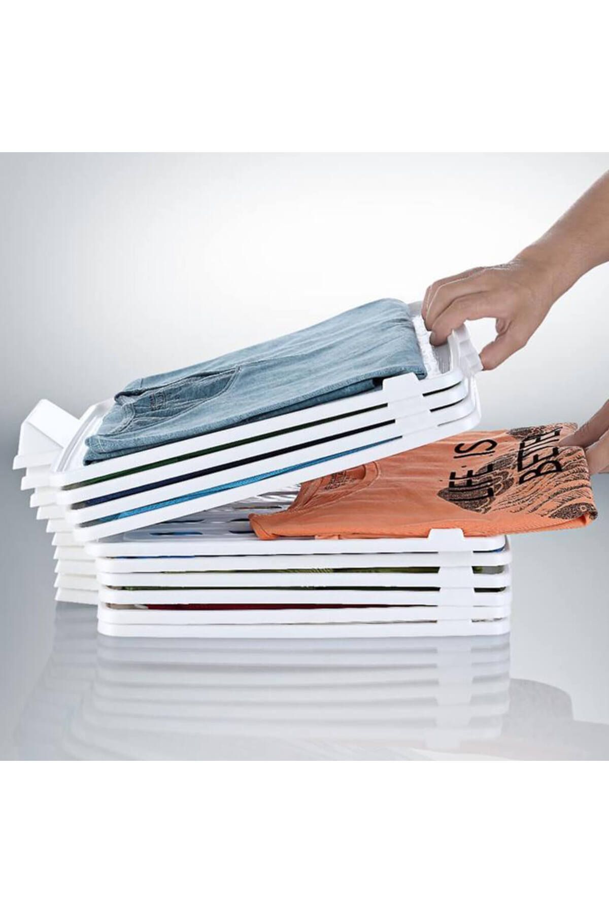 4 Adet Dolap İçi T-Shirt Düzenleyici, T-Shirt Gömlek Bluz Düzenleme Aparatı