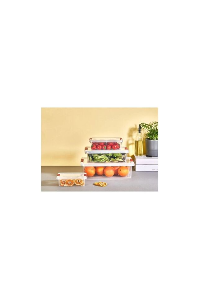 Fresh & Clink Saklama Kabı Set (4'LÜ) 0,80 Lt. X 1,50 Lt. X 3,00 Lt 6,00 Lt Org-466