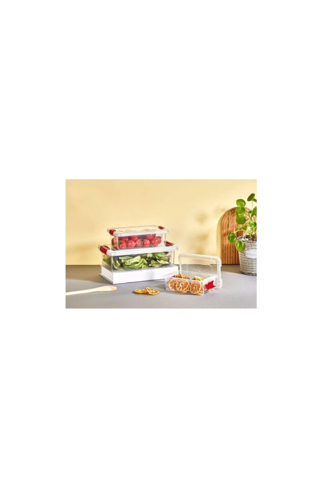 Fresh & Clink Saklama Kabı Set (4'LÜ) 0,80 Lt. X 1,50 Lt. X 3,00 Lt 6,00 Lt Org-466