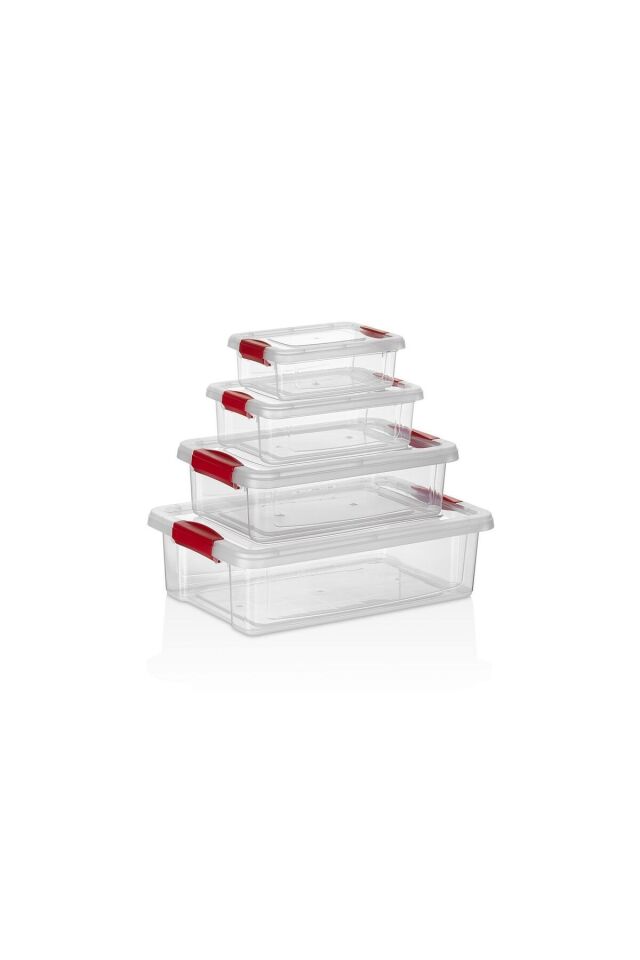 Fresh & Clink Saklama Kabı Set (4'LÜ) 0,80 Lt. X 1,50 Lt. X 3,00 Lt 6,00 Lt Org-466