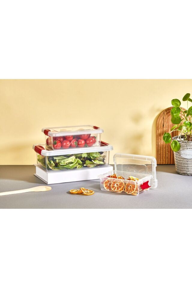 Fresh & Clink Saklama Kabı Set (3'LÜ) 0,80 Lt. x 1,50 Lt. x 3,00 Lt  Org-465