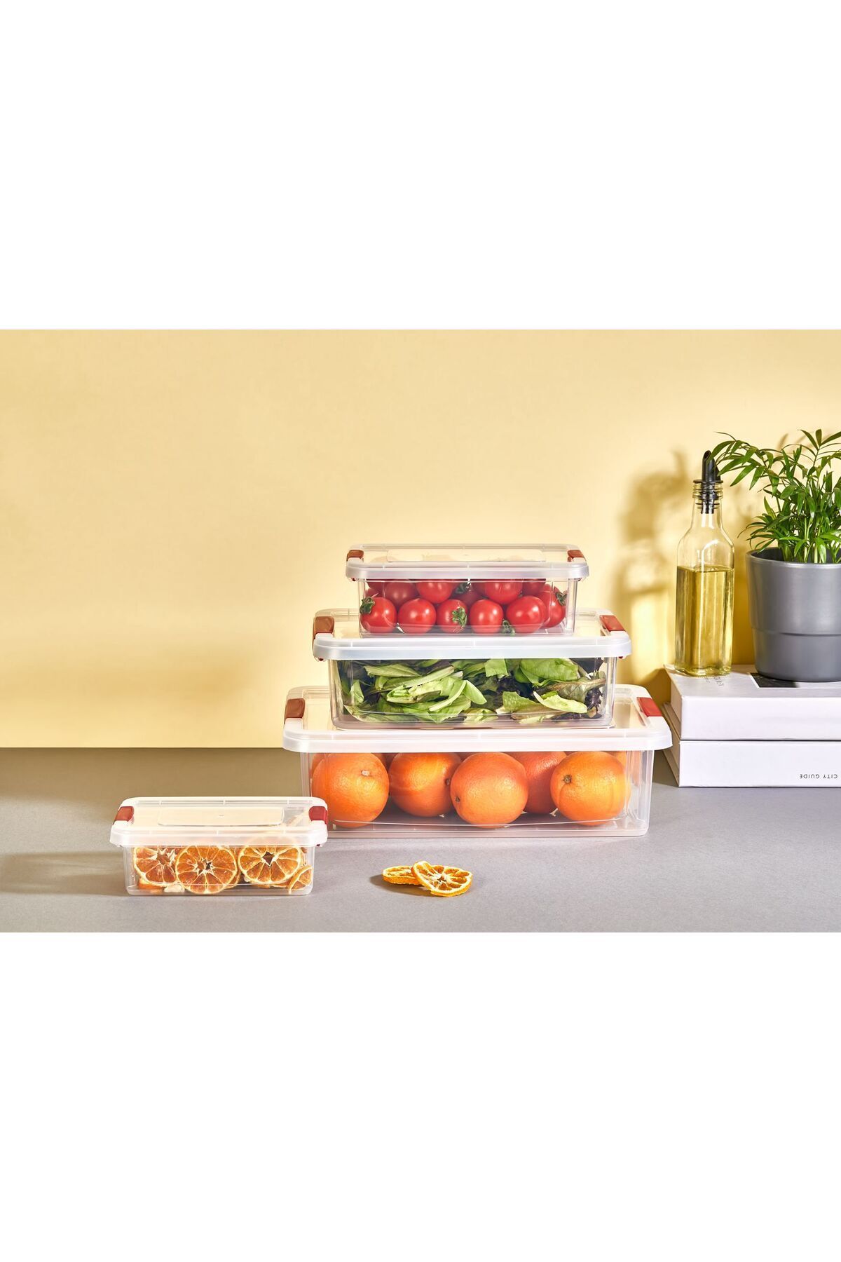 Fresh & Clink Saklama Kabı Set (3'LÜ) 0,80 Lt. x 1,50 Lt. x 3,00 Lt  Org-465