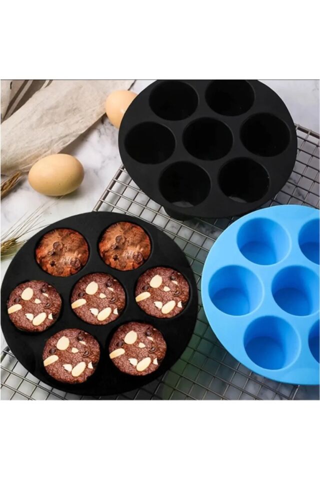 Silikon Airfryer Muffin Cupcake Kek -Kurabiye Pişirme Kalıbı 7 Bölmeli