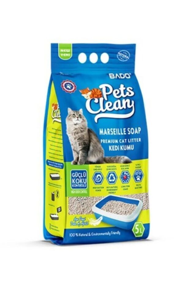 4 Adet Bado Pets Clean Kedi Kumu Sabun Kokulu 5 Lt
