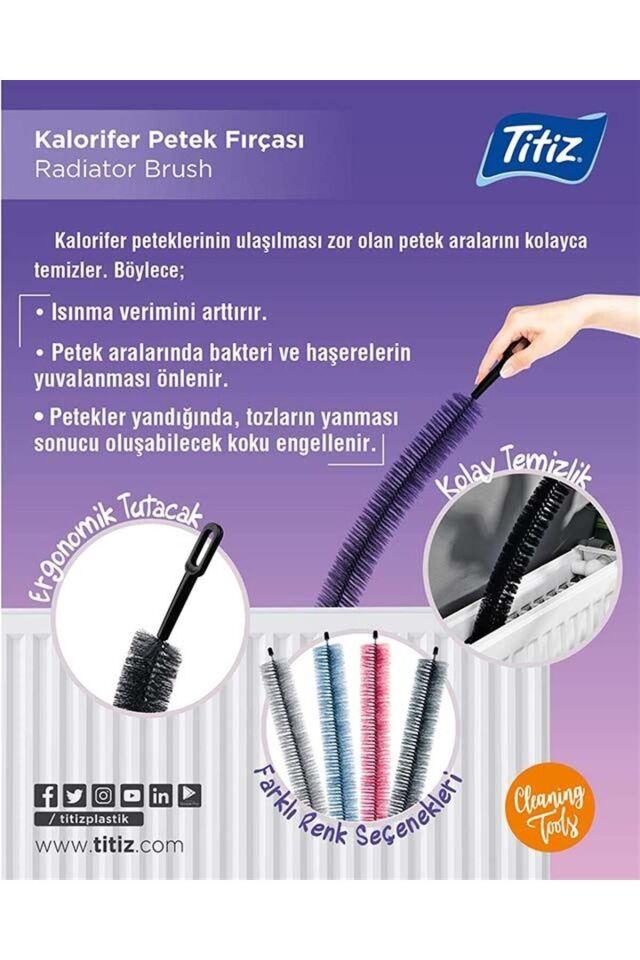 2 Adet Kalorifer Petek Temizleme Fırçası, Çok Amaçlı Fırça, Radyatör Peteği Fırçası, Temizlik Fırça