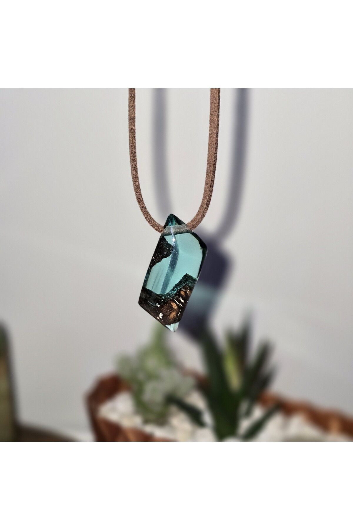 Denizaltı Temalı Tasarım Ahşap Epoksi Kolye Kişiye Özel El Yapımı Handmade