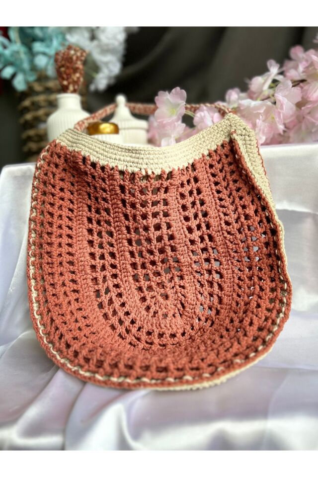 El Yapımı Örgü Çanta, Kadın Omuz Çantası, Plaj Çantası, Tasarım, Handmade