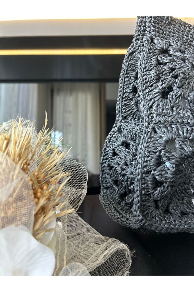 Hasır El Yapımı Örgü Çanta, Kadın Omuz Çantası, Plaj Çantası, Tasarım, Handmade