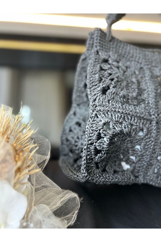 Hasır El Yapımı Örgü Çanta, Kadın Omuz Çantası, Plaj Çantası, Tasarım, Handmade