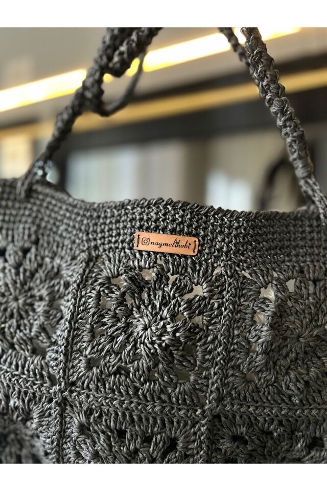 Hasır El Yapımı Örgü Çanta, Kadın Omuz Çantası, Plaj Çantası, Tasarım, Handmade