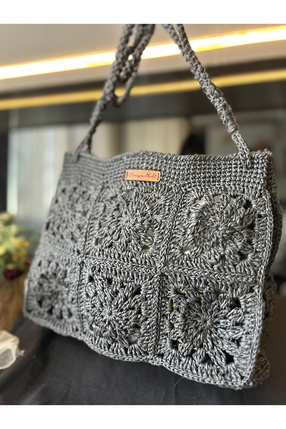 Hasır El Yapımı Örgü Çanta, Kadın Omuz Çantası, Plaj Çantası, Tasarım, Handmade