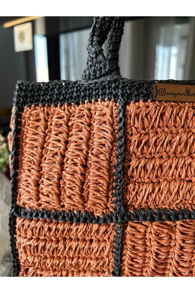 Hasır El Yapımı Örgü Çanta, Kadın Omuz Çantası, Plaj Çantası, Tasarım, Handmade