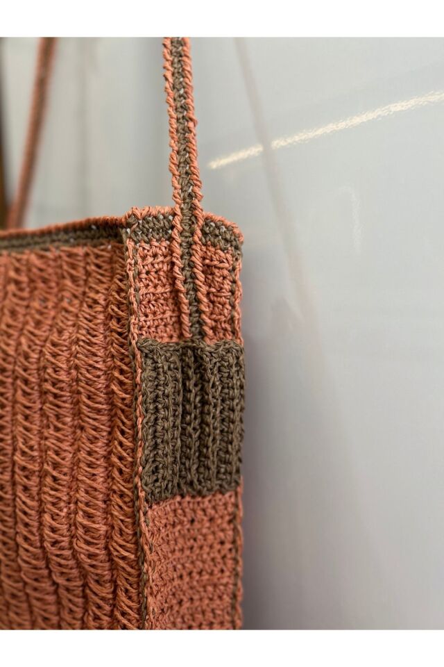 Hasır El Yapımı Örgü Çanta, Kadın Omuz Çantası, Plaj Çantası, Tasarım, Handmade