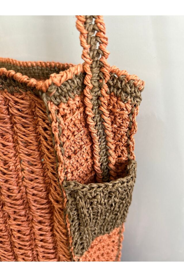 Hasır El Yapımı Örgü Çanta, Kadın Omuz Çantası, Plaj Çantası, Tasarım, Handmade