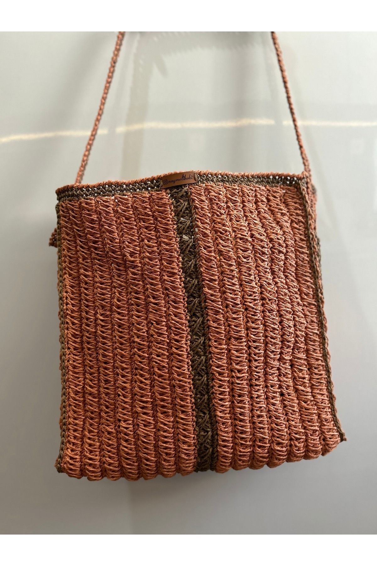 Hasır El Yapımı Örgü Çanta, Kadın Omuz Çantası, Plaj Çantası, Tasarım, Handmade