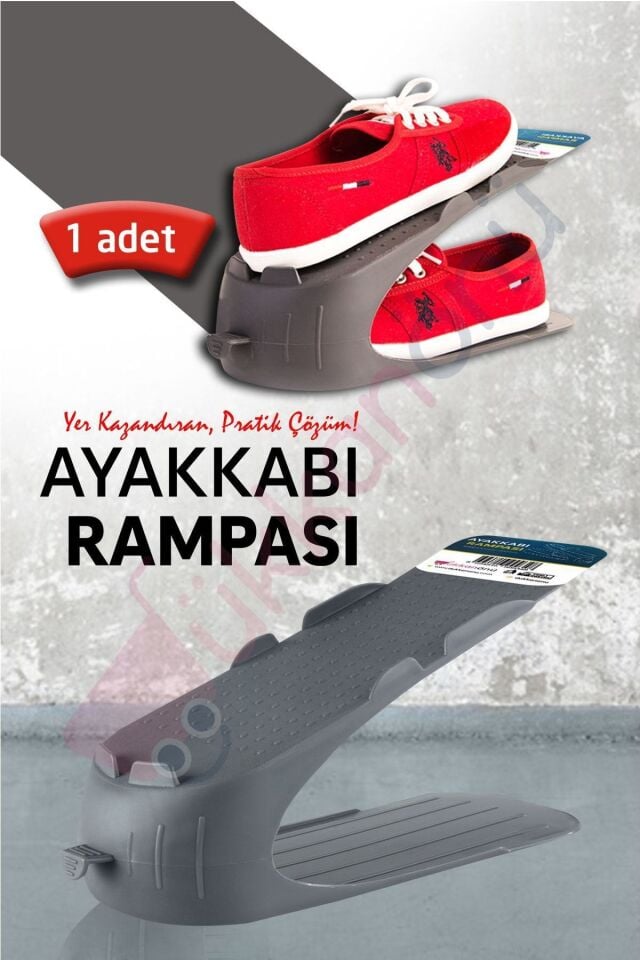 1 Adet Ayakkabı Rampası Ayakkabı Düzenleyici Organizer Antrasit