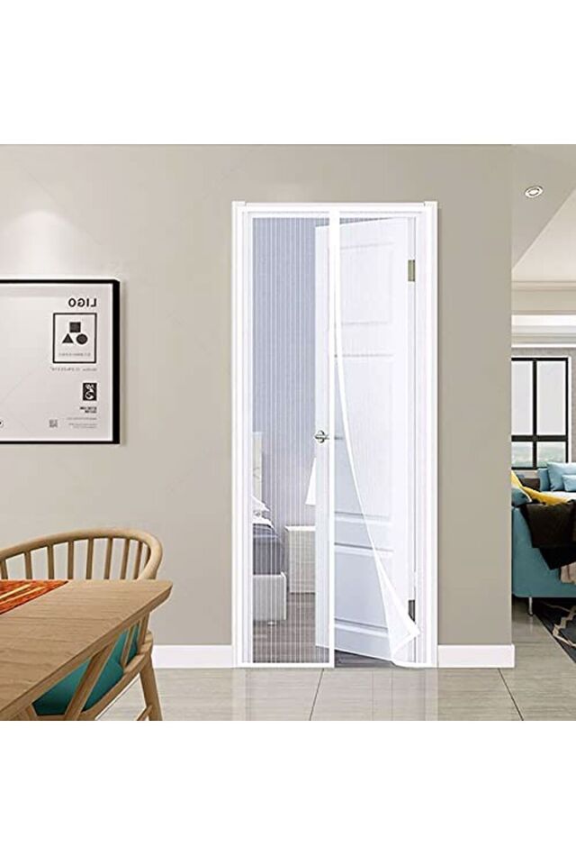 Mıknatıslı Kapı Sinekliği Tül Perde Sineklik Balkon Bahçe Kapısı Sinek Böcek Önleyici 2 Parça
