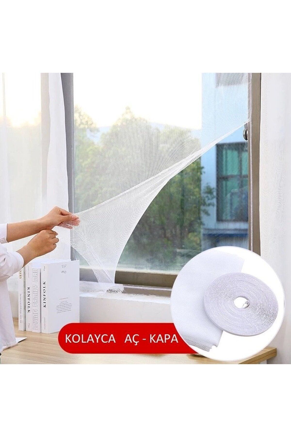 Pencere Sinekliği Tak Çıkar Tül Kesilebilir Cırt Bantlı 100x150 Cm
