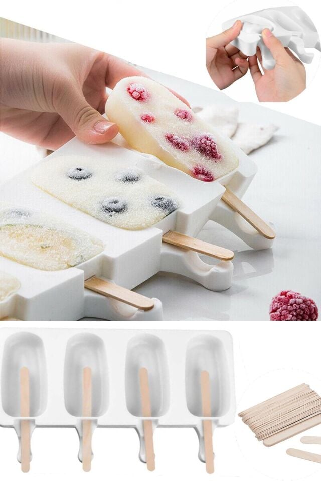 Magnum Dondurma Kalıbı - 4'lü Büyük Boy Pratik Magnum Silikon Dondurma Kalıbı