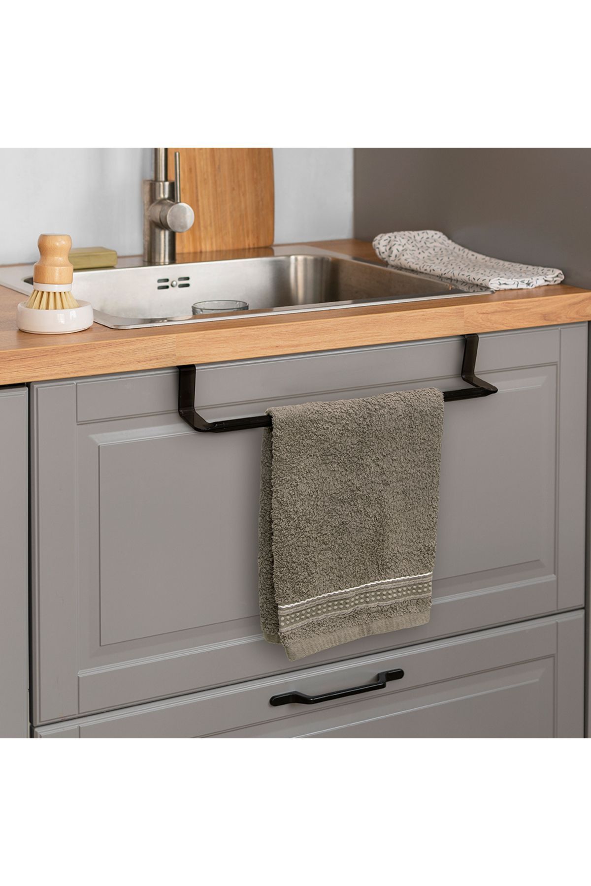 Siyah Polikarbon Havlu Askısı Towel Bar