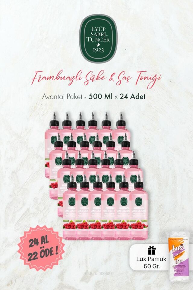 Frambuazlı Sirke & Saç Toniği 500 ml 24 AL 22 ÖDE ve Pamuk