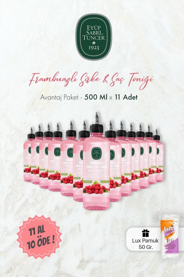 Frambuazlı Sirke & Saç Toniği 500 ml 11 AL 10 ÖDE ve Pamuk
