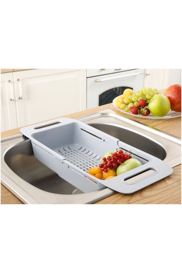 Ayarlanabilir Lavabo Süzgeci Uzun Kısa Ayarlı Evye Meyve Sebze Salata Yıkama