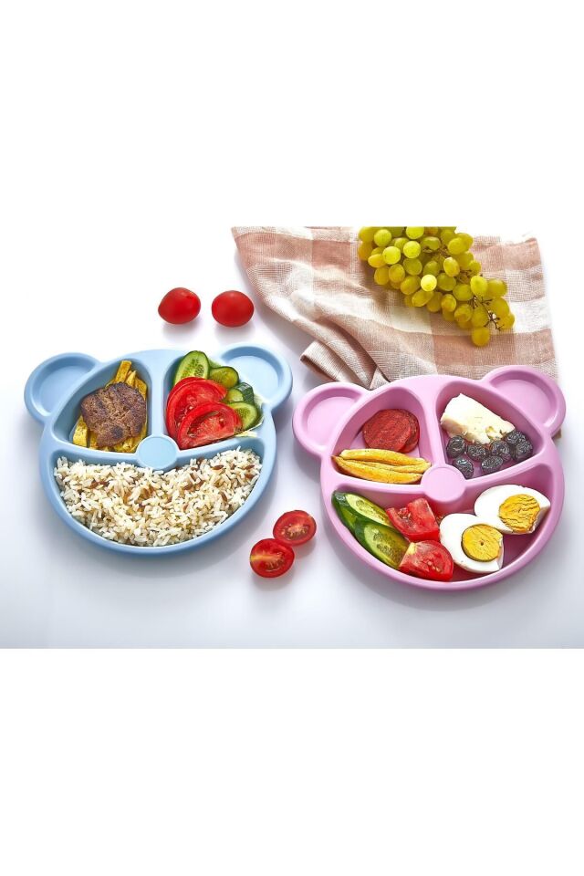 Ayıcık Şekilli Yemek Tabağı Şirin Çocuk Yemek Tabağı Figürlü Mama Beslenme Tabağı