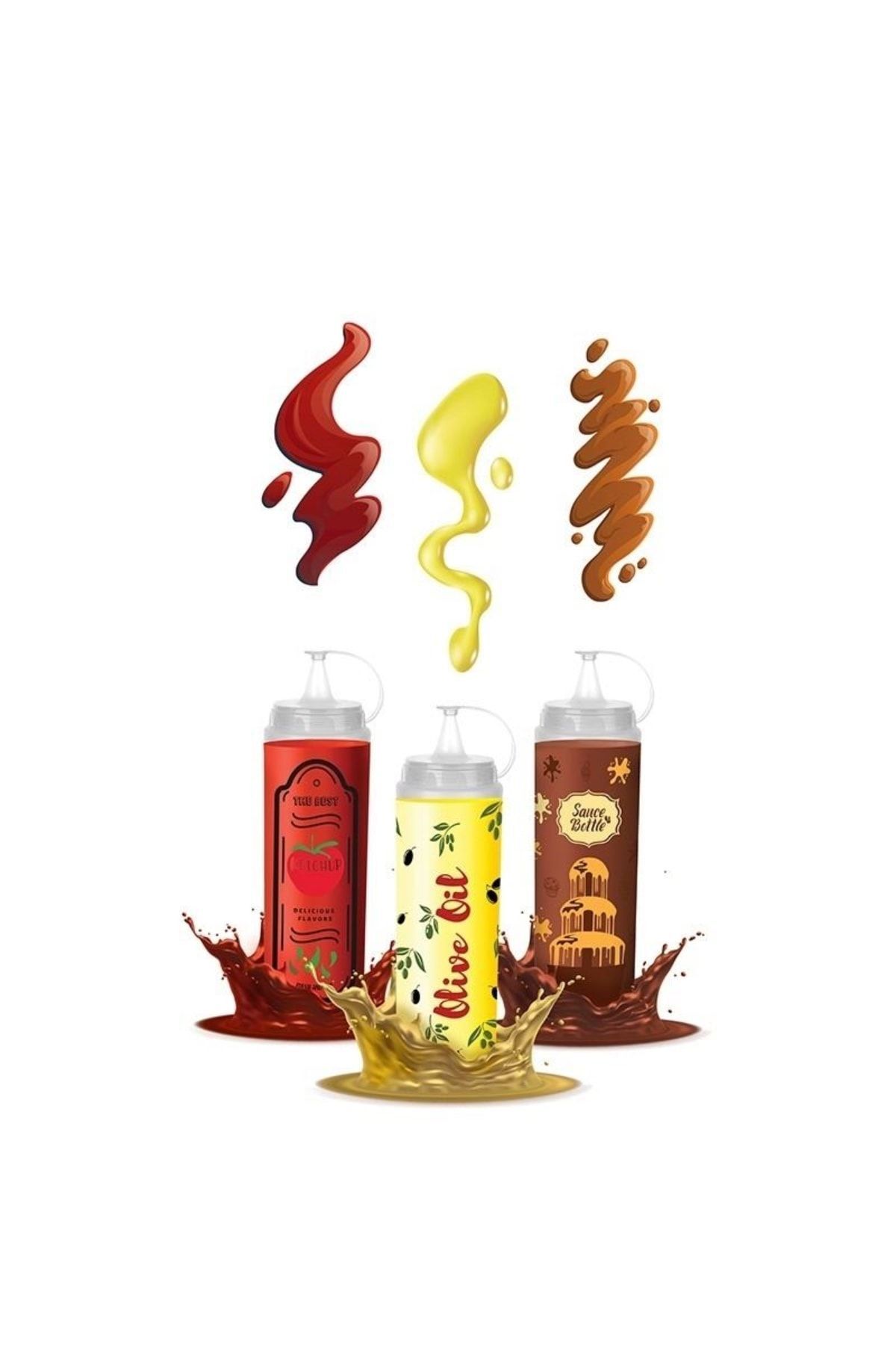 Titiz Chef Sos Şişesi Desenli 700 ml Ap-9467